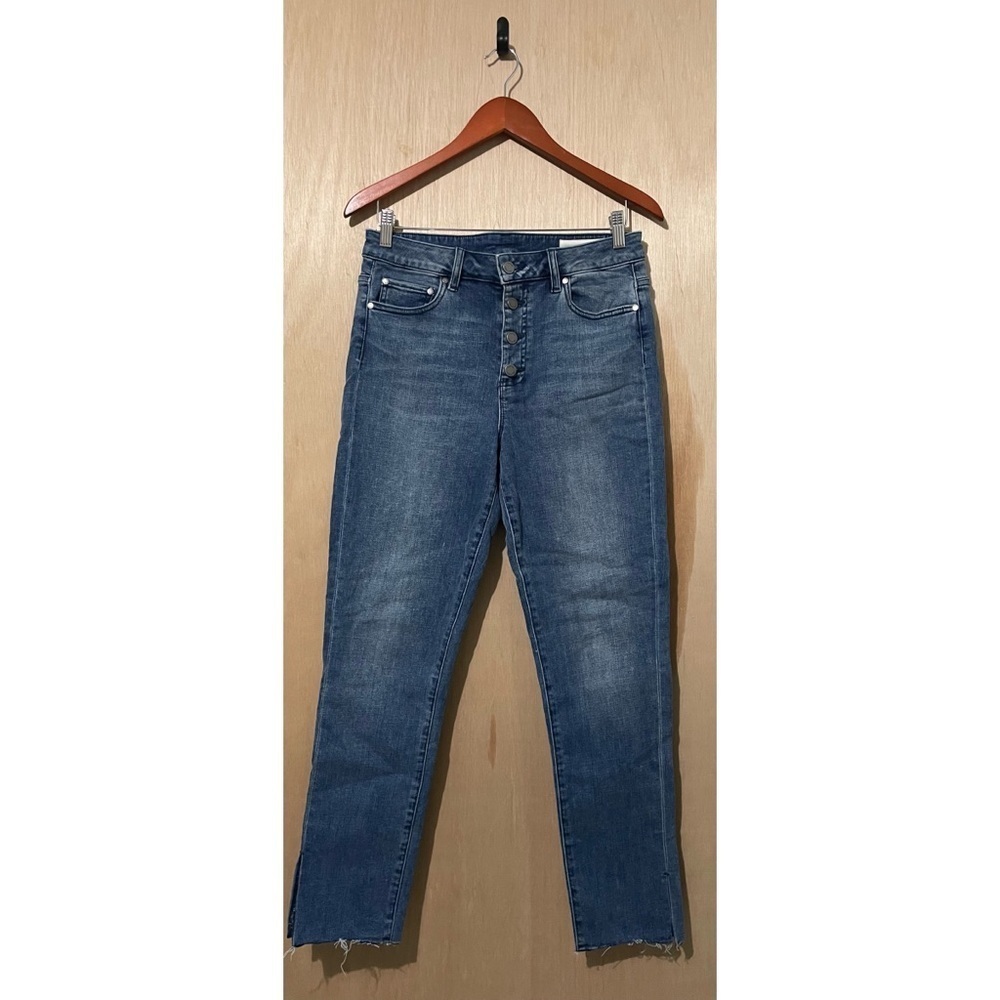 Vince Camuto High Rise Button Fly Jeans Denim Blue